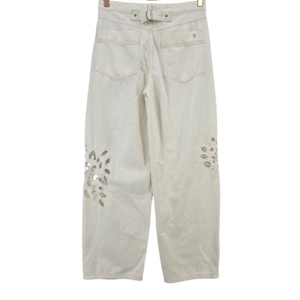 Anthropologie Pilcro Womens 30 Mid Rise Relaxed Tapered Jeans Floral Lasercut - Picture 4 of 15